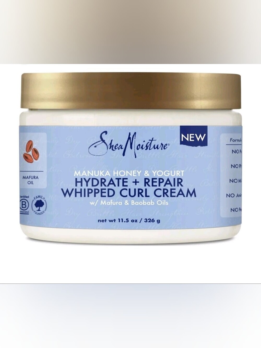 2 Shea Moisture Manuka Honey Yogurt Hydrate + Repair Whipped Curl Cream Full Sz.